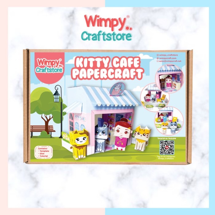 Wimpy Craft KIT Kitty Cafe Diorama Paper Craft DIY Art Set