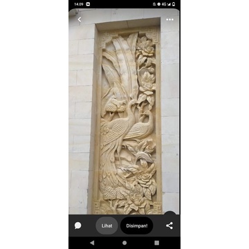ukiran batu alam hiasan dinding paras putih