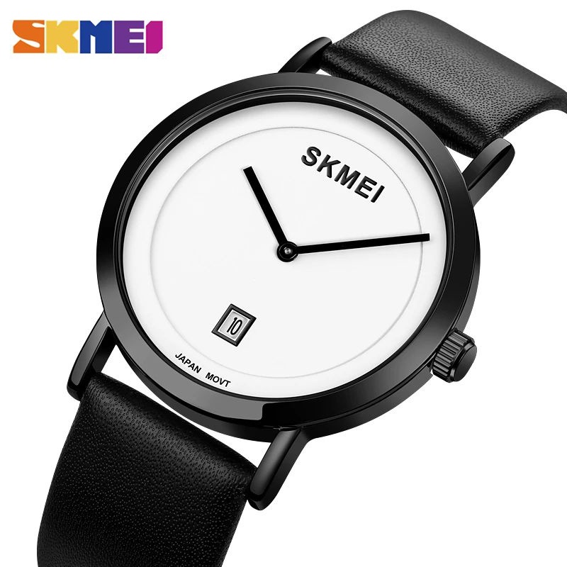 SKMEI 1907 Jam Tangan Wanita Pria Analog Tali Kulit Casual Watch WATCHKITE WKOS