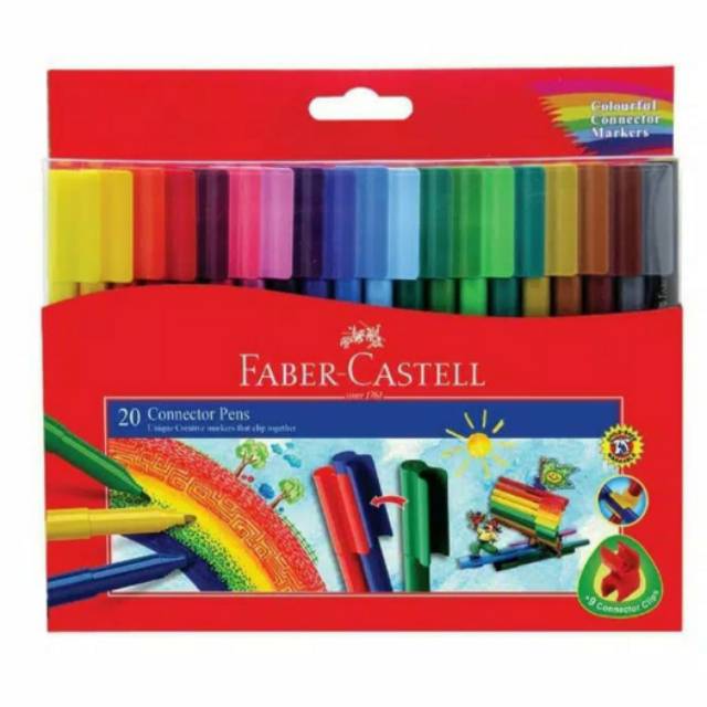 

Faber-Castell Connector Pen 20 warna / Spidol faber castell 20 Warna / Connector pen faber castell