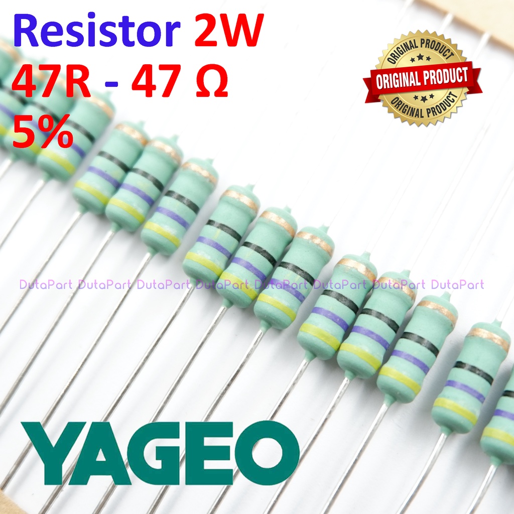 Resistor 47 Ohm 2 Watt 5% ORIGINAL YAGEO 2W 47R HIGH QUALITY