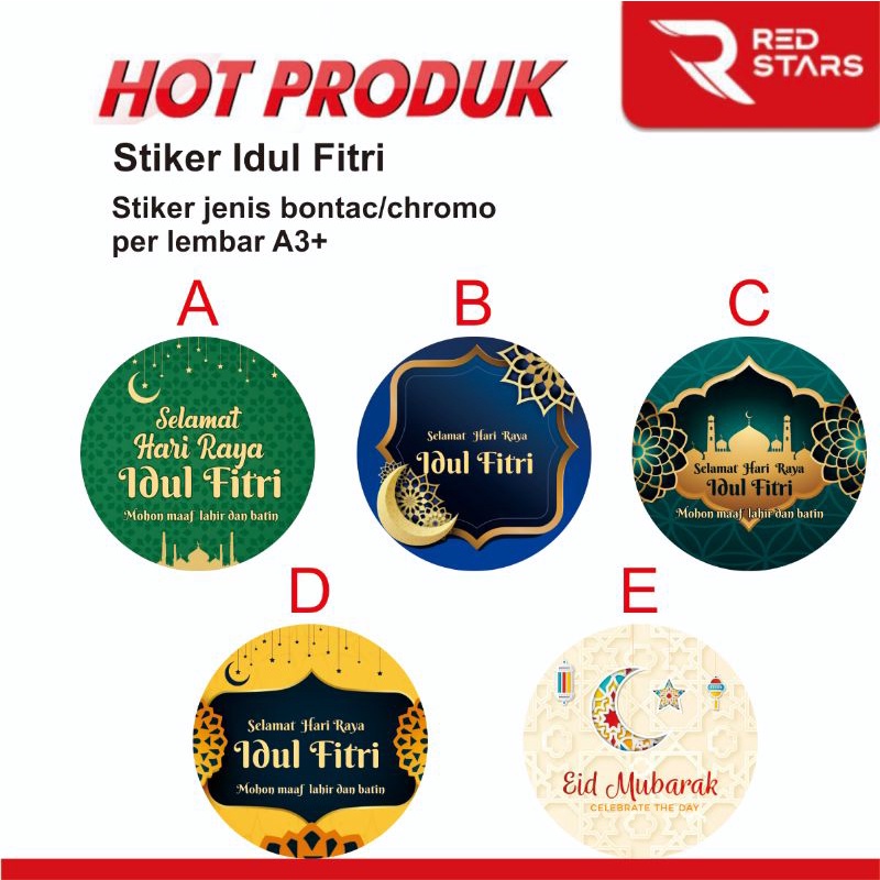 

Stiker Idul Fitri / Lebaran, Stiker toples (Print and Cut)