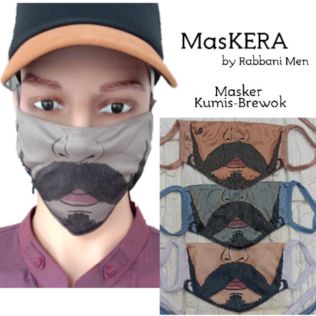 Masker Kumis Brewok MasKERA Rapang Hy