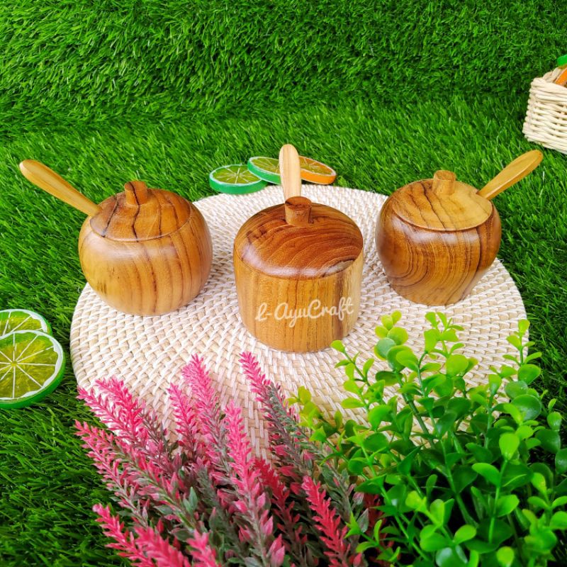 L-AYUCRAFT Tempat bumbu kayu jati