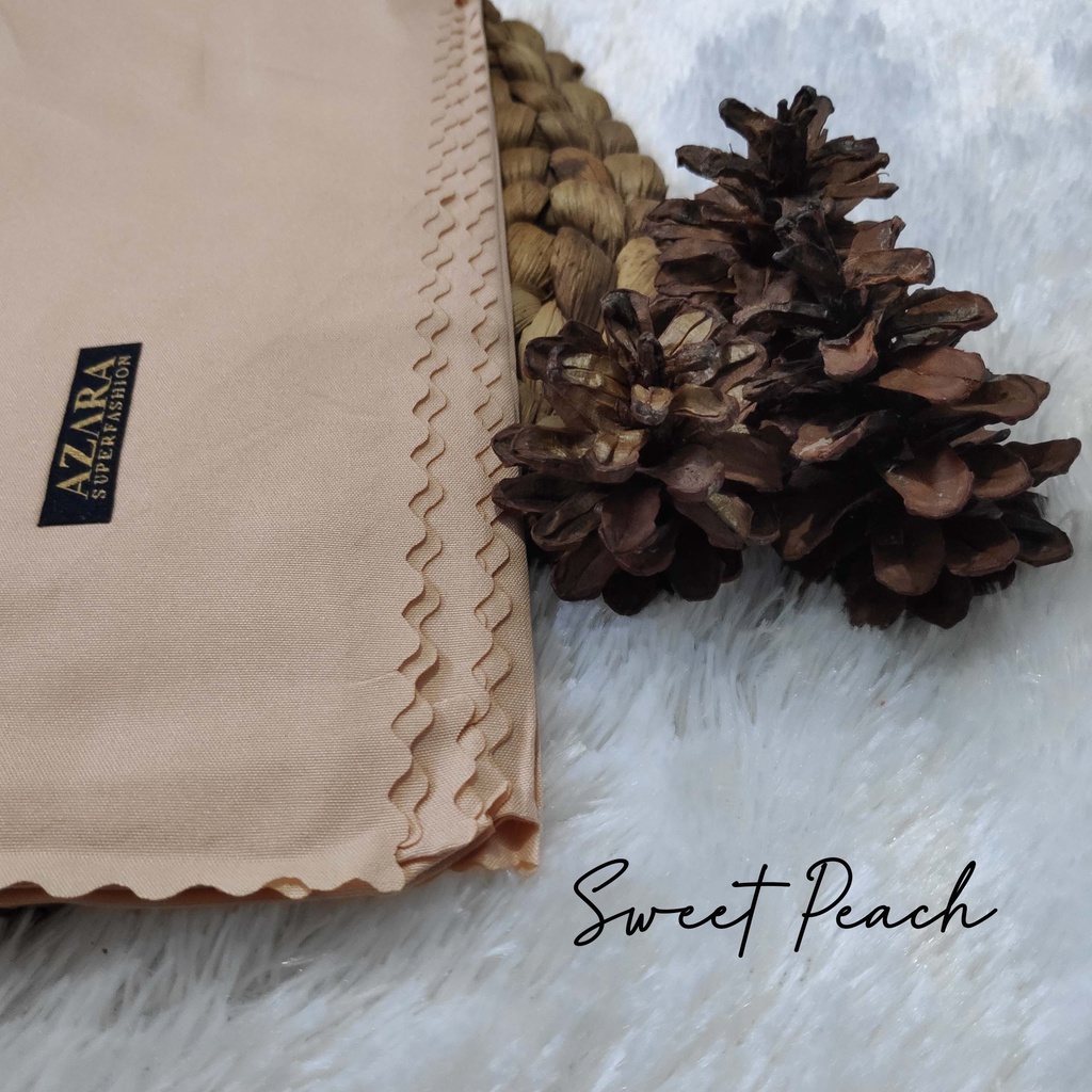 HIJAB AZARA VOAL LASERCUT, VOAL AZARA, JILBAB SEGI EMPAT AZARA VOAL LC, AZARA VOAL JAPAN LC-Sweet Peach