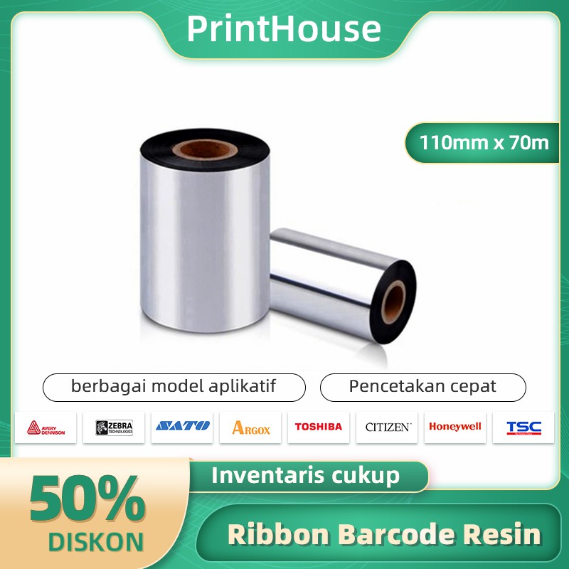 

Ribbon Resin 110MM x 70M RIBBON BARCODE WAX RESIN / TRANSFER RIBBON / High Quality Ribbon wax resin
