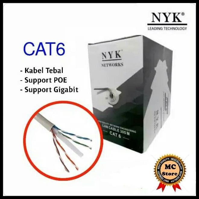 Kabel Lan Utp Cat6 Nyk 1 Box Roll Dus 305 Meter Cat 6