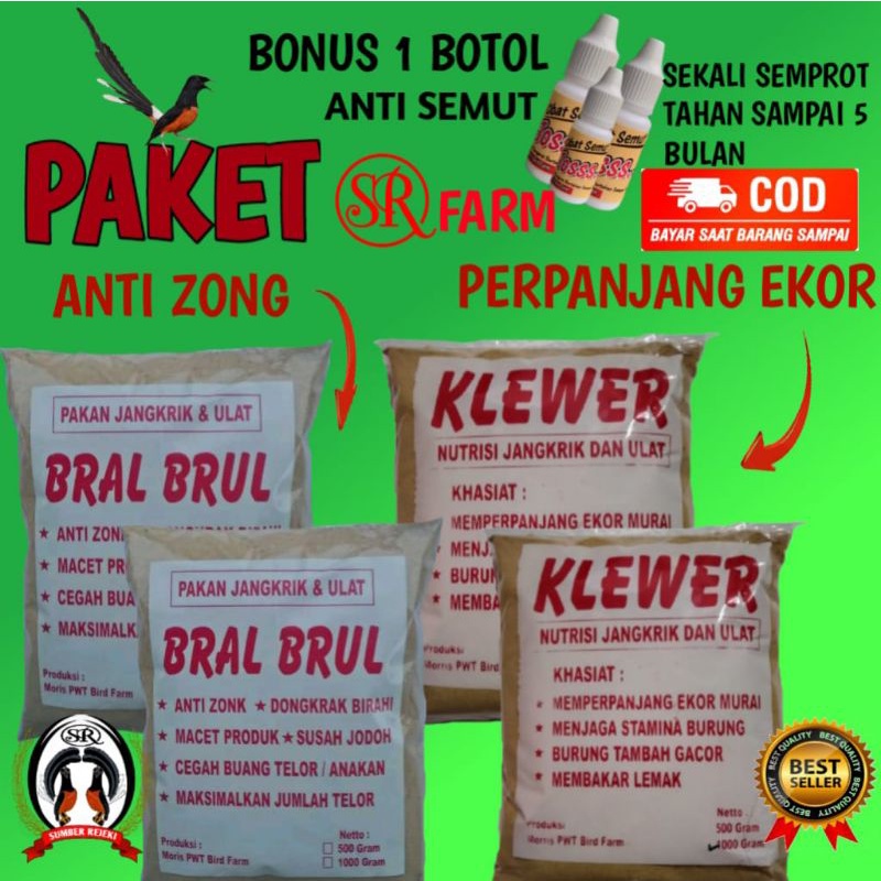 PAKET  BRAL BRUL, KLEWER PANJANG EKOR BURUNG MURAI