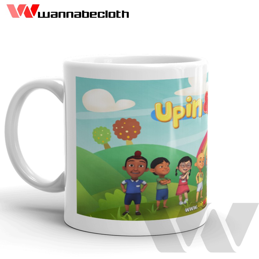 Gelas Upin dan Ipin Mug Upin Dan Ipin Cetak Mug Custom Souvenir Mug Anak Kartun Mug Upin dan Ipin v1
