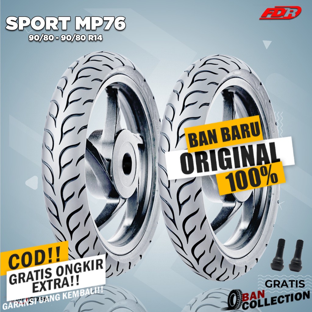 Paket Ban Motor Matic RACE COMPOUND // FDR SPORT MP76 90/80 - 90/80 Ring 14 Tubeless ban motor matic