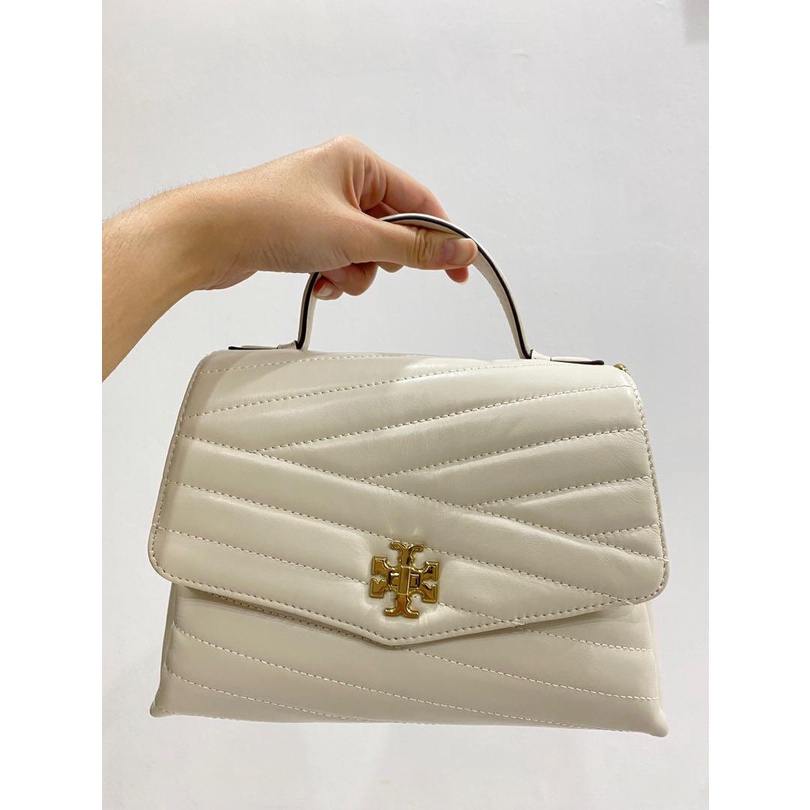 Tory Burch Kira Chevron Top Handle Taupe