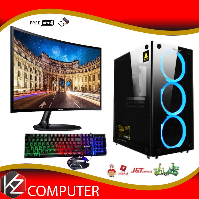 PC Gaming Lengkap i3 10105F Generasi 10 / VGA GTX 1050Ti 4GB / Ram 16GB / SSD / Editing - Gaming