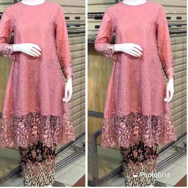 Oke Price.. Set Kebaya Tunik Bordir-Kebaya Bordir-Kebaya Tulle Bordir-Kebaya Wisuda