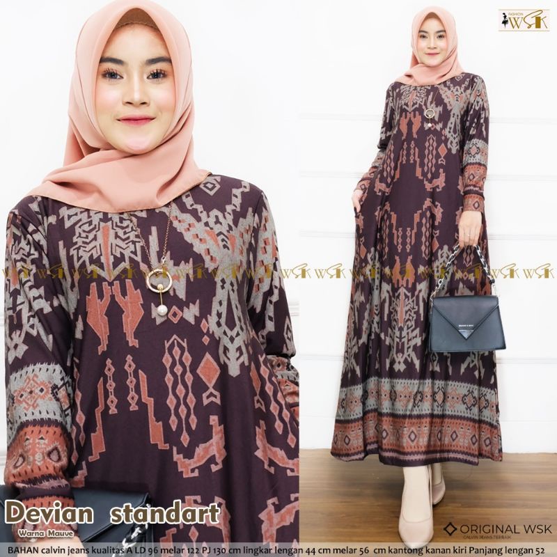 TERBARU GAMIS DEVIAN BAHAN CALVIN JEANS GRADE A, LD.96-122 PB.130 SAKU KANAN KIRI, by WSK