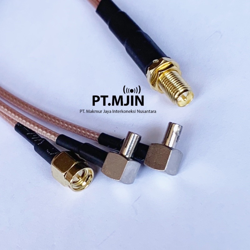 Kabel Pigtail Rg316 RP SMA female ke 1x SMA male 2xTS9 Panjang 30Cm