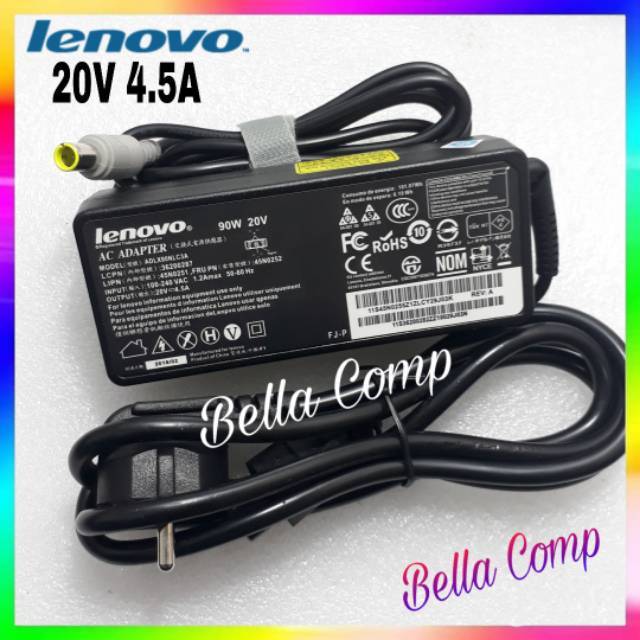 Adaptor Charger casan Laptop LENOVO 20V - 4.5A 90W PIN Jarum ORIGINAL T430 X230 L510 E130 R400