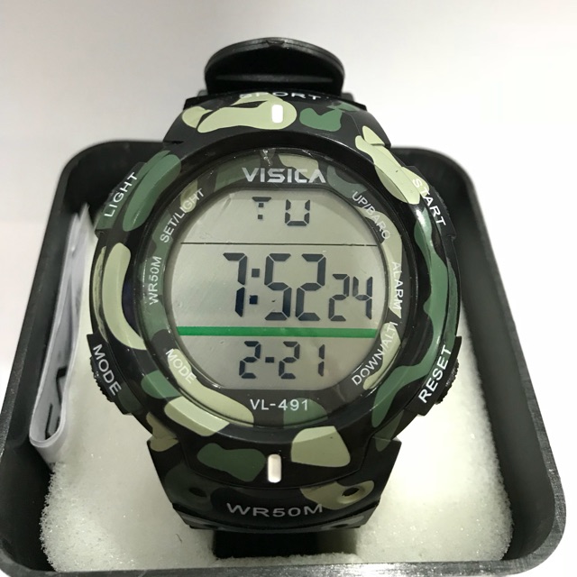 VISICA ORIGINAL JAM TANGAN DIGITAL LORENG ARMY DEWASA WATER RESIST