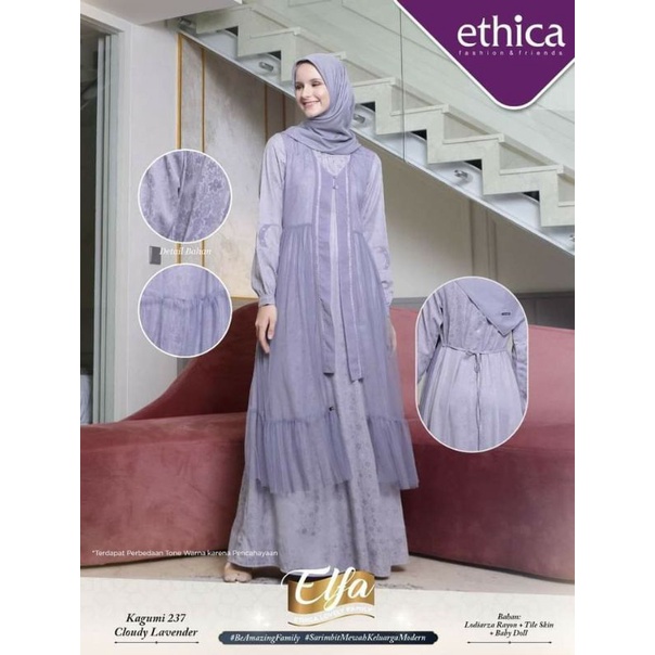 Gamis Ethica Sarimbit Kagumi 237 Cloudy Lavender