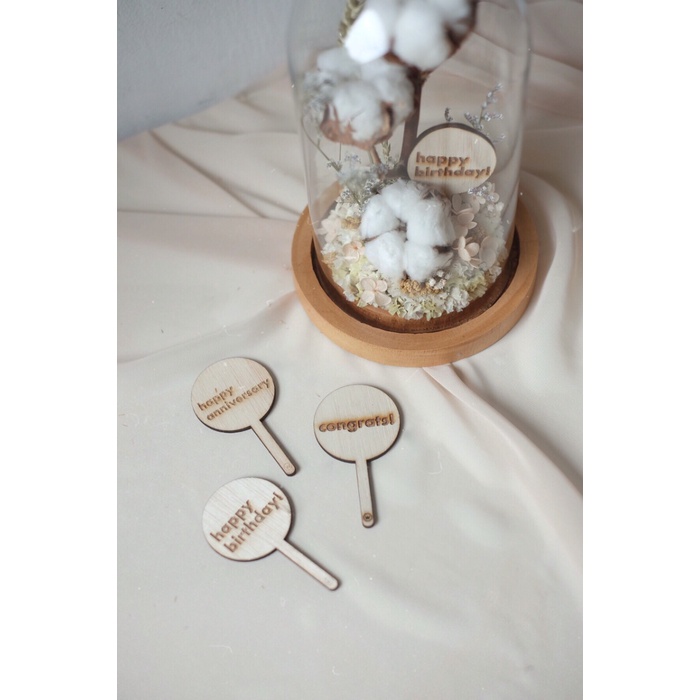 crispu | Custom Topper kayu ( untuk glass dome)