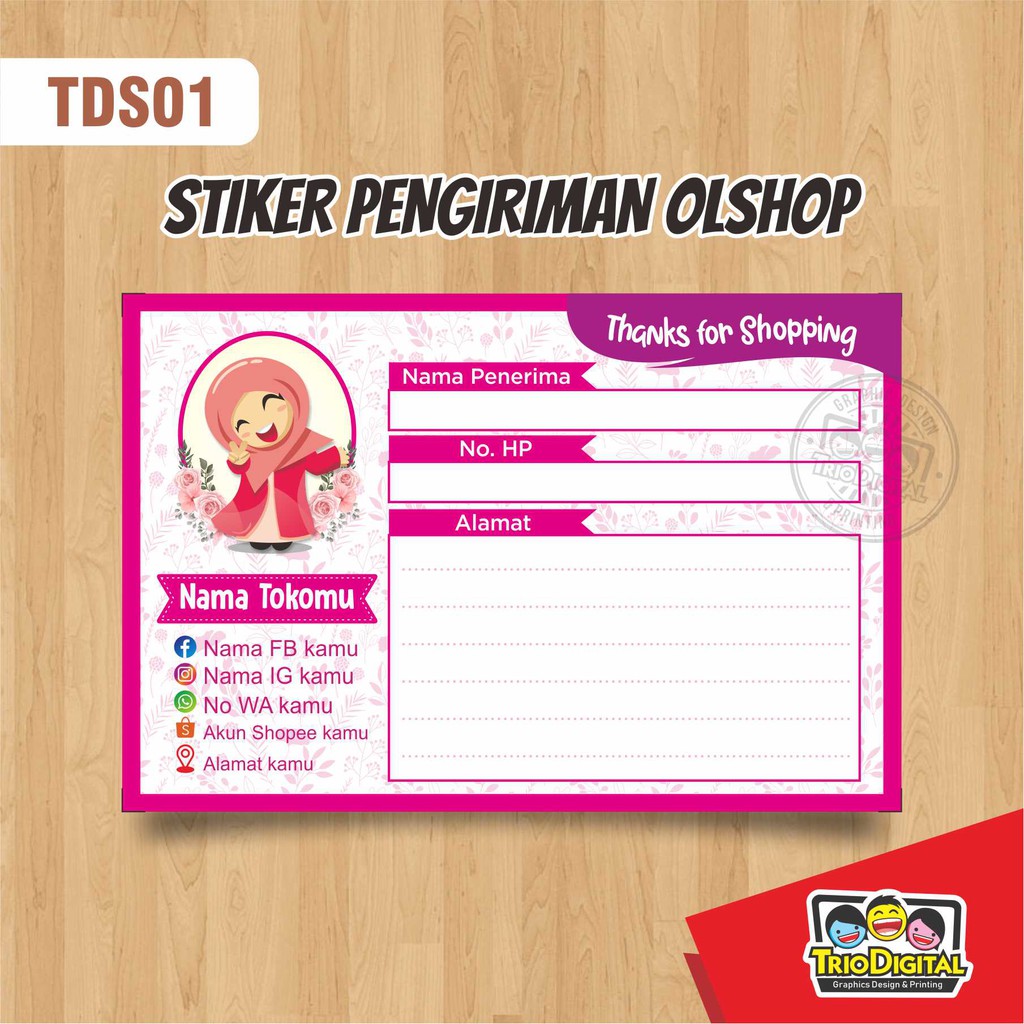 

STIKER LABEL ALAMAT PENGIRIMAN PAKET OLSHOP FULL COLOUR