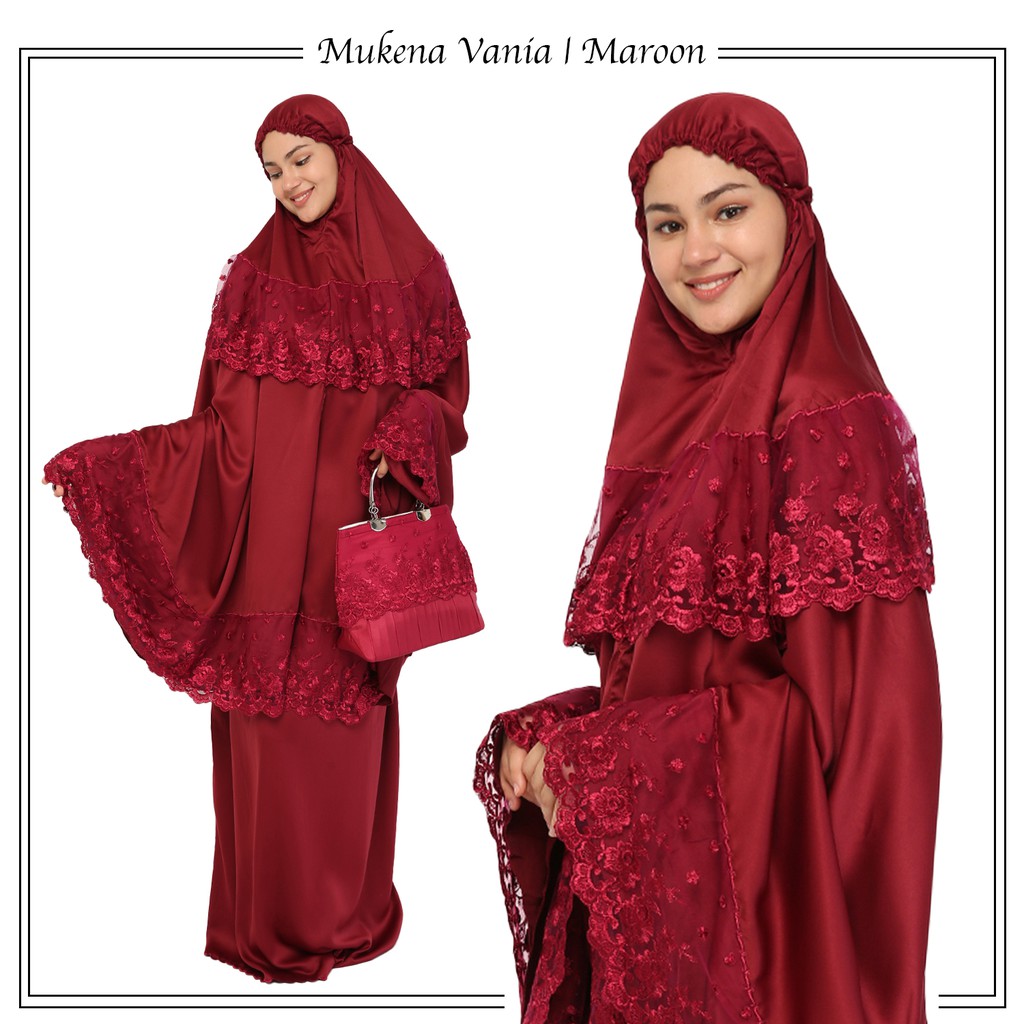 MUKENA DEWASA KATUN ROSELA BRUKAT BORDIR VANIA UNGU PUTIH MILO MINT PINK