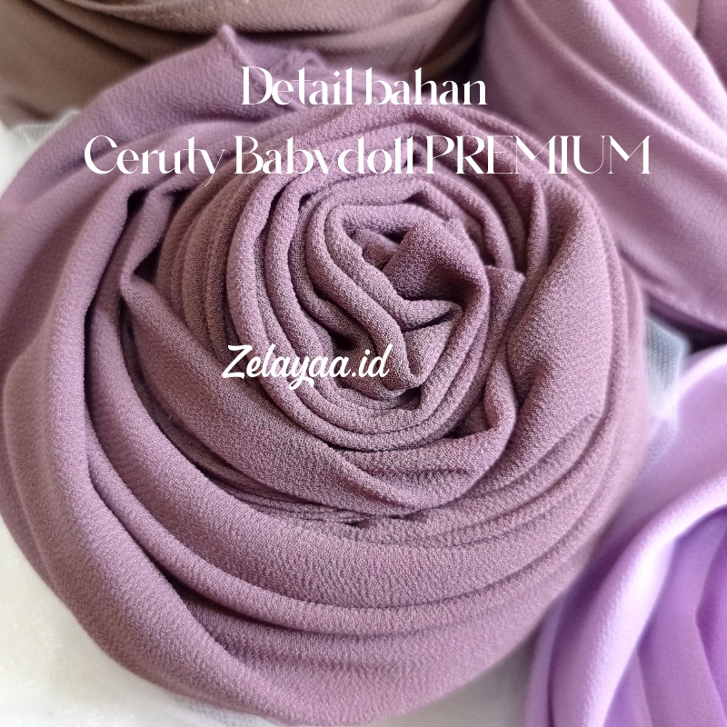 Pashmina ceruty baby doll | Pasmina ceruty premium | Babydoll panjang 180x75 cm | Pashmina bahan jatuh | Hijab Terlaris