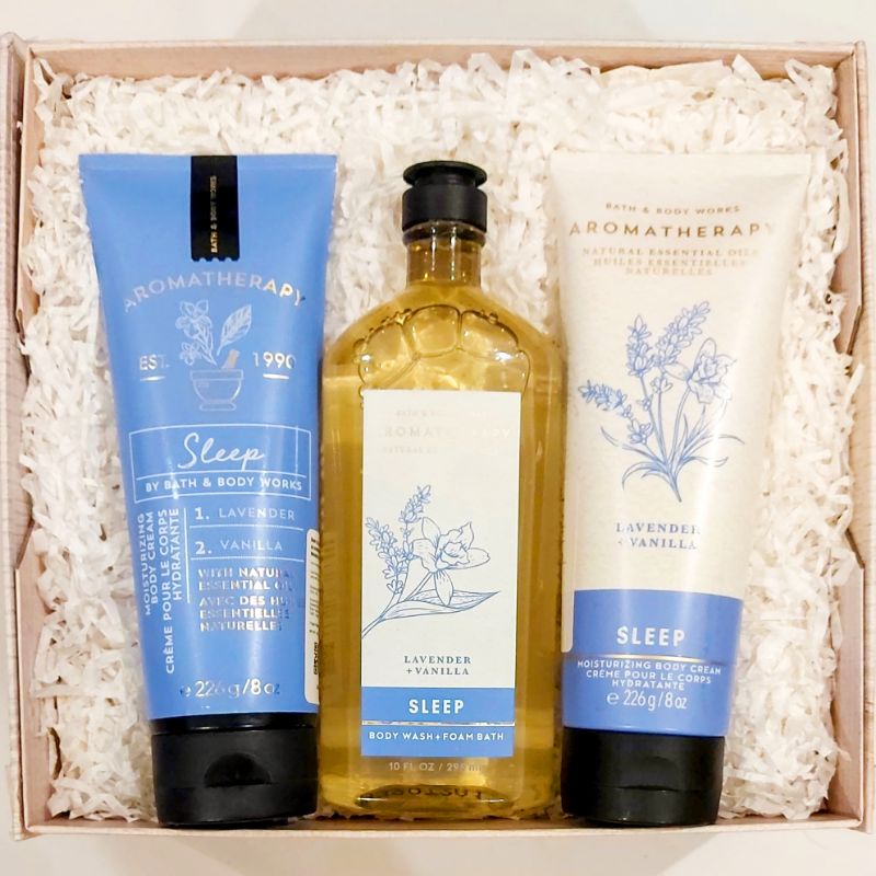 BBW AROMATHERAPHY SLEEP LAVENDER + VANILLA GIFT SET PAKET BATH &amp; BODY WORKS