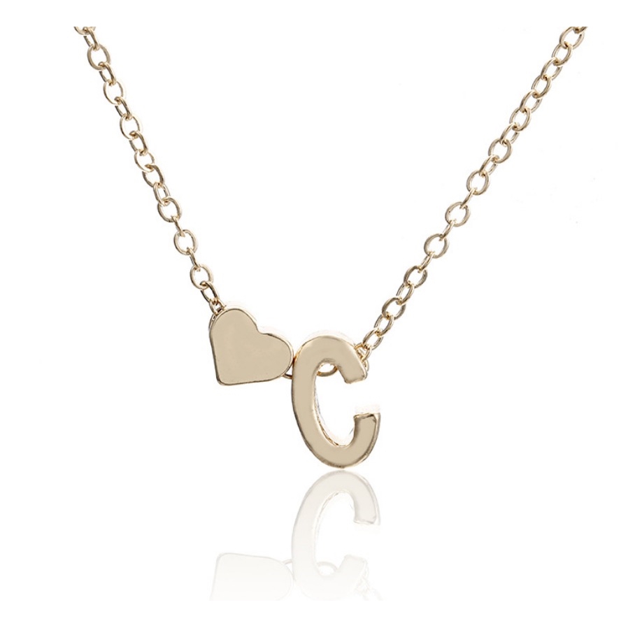 OSM - K480 (A - M) Kalung Huruf Love Kecil Stainless / Fashion Style / Set Perhiasan Wanita-5