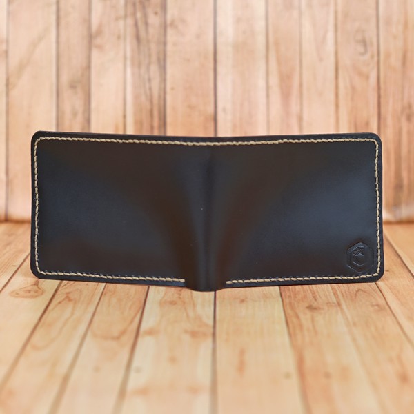 Jayuwan DAB Dompet Pria Kulit Sapi Asli Pullup Handmade Hitam Polos