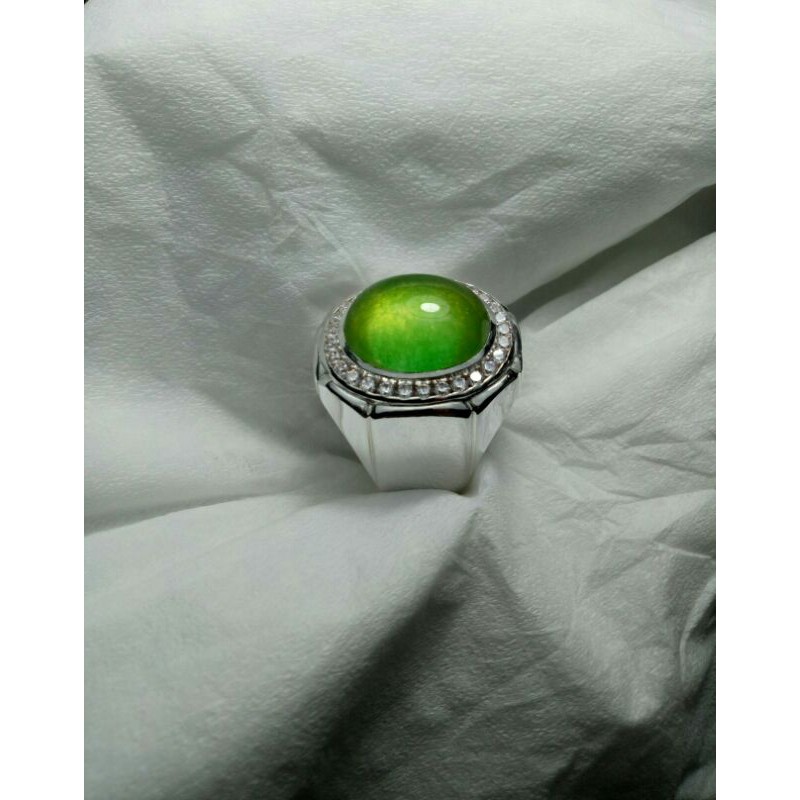 BATU GIOK BURMA MYANMAR RING PERAK MURNI