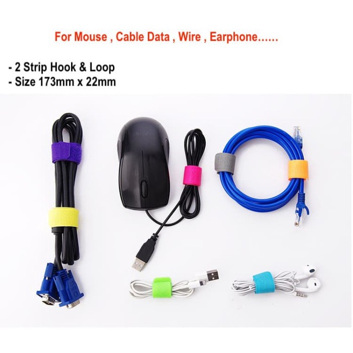 

perekat-pengikat- velcro cable tie pengikat kabel straps ties organizer - hitam -pengikat-perekat.