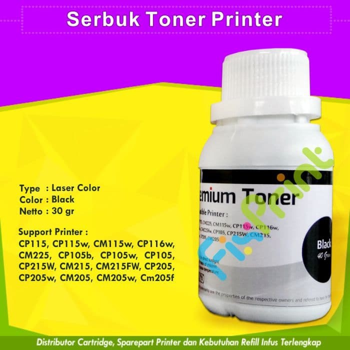 

Serbuk Toner Refill Xerox CP105 CP205 CM215FW Black (1400 Page) FPJNew2249