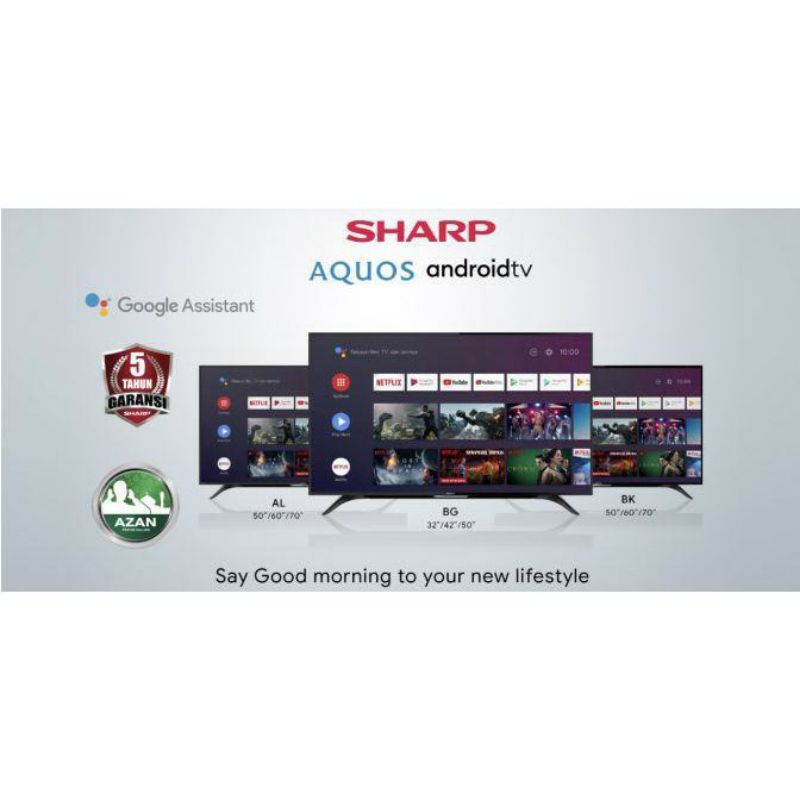 SHARP - TV ANDROID 32BG 32INCH USB MOVIE HD HDMI DIGITAL KHUSUS PALEMBANG