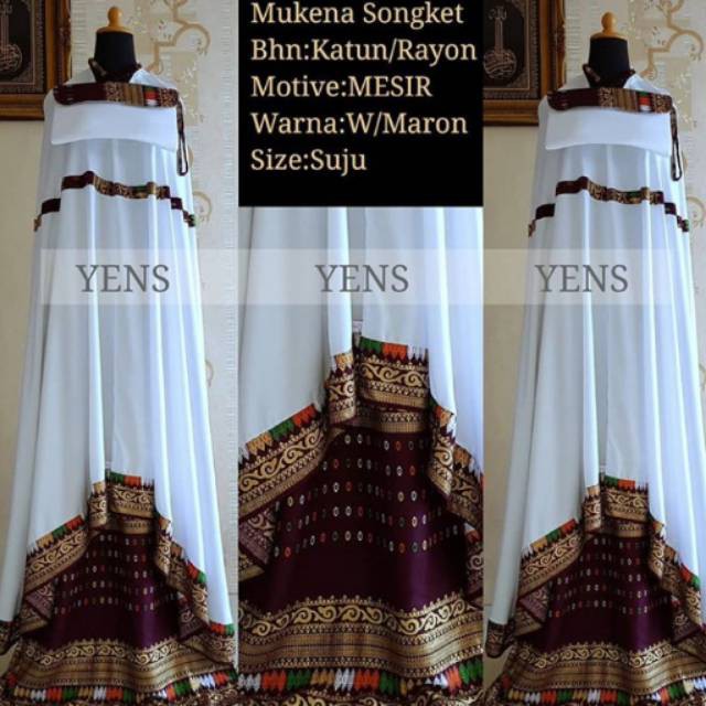 Mukena Bali Songket Mesir White Series