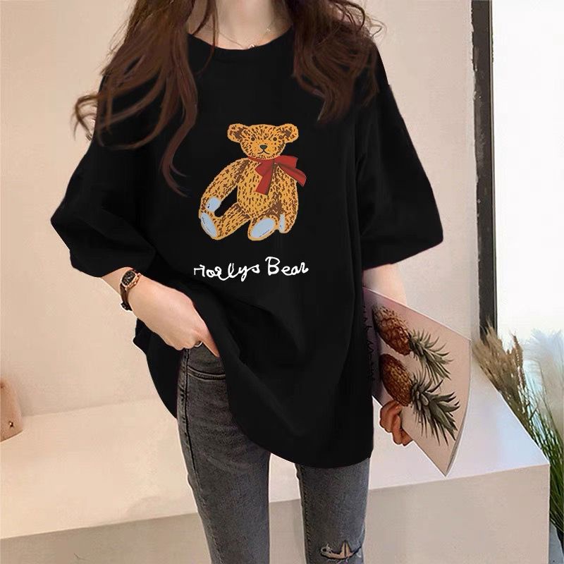 THISTLE - Oversize Tee Tshirt Wanita Model Longgar Motif Hollys Bear