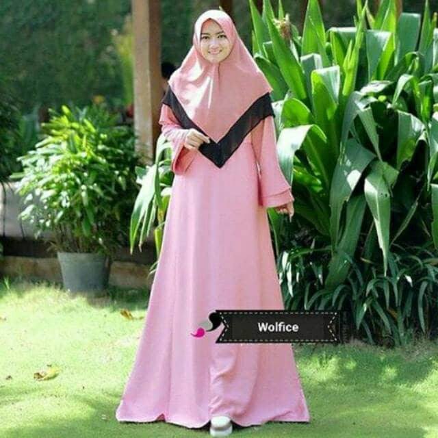 Gamis syari milea dress pink