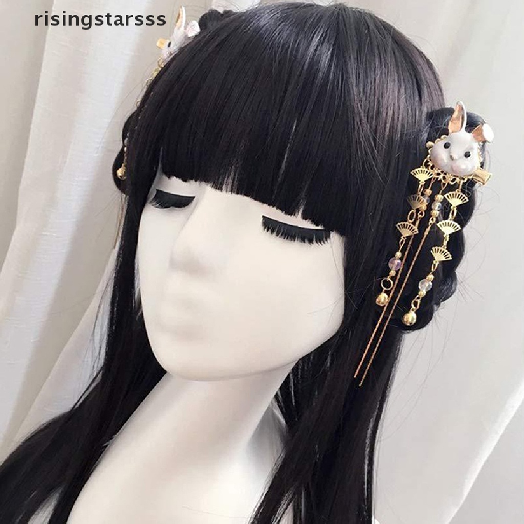 Rsid Jepit Rambut Model Kelinci / Rubah Aksen Rumbai Gaya Jepang Untuk Wanita / Cosplay