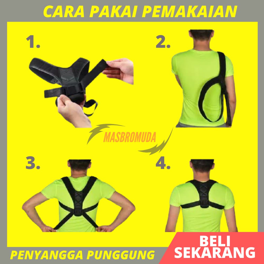 Alat Pelurus Penyangga Penegak Punggung Bungkuk Power Magnetik Back Support Alat Penegak Badan