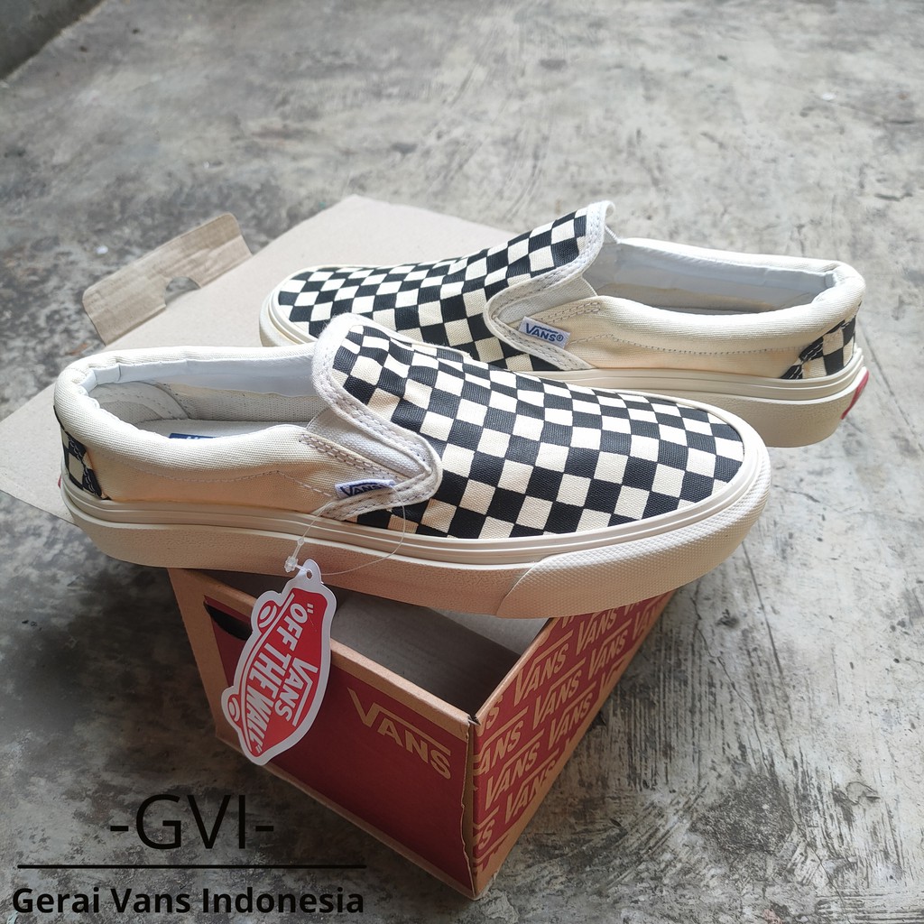 (GRATISSS!!!) VANS SLIP ON OG CHECKERBOARD BLACK WHITE WAFFLE DT PREMIUM BNIB-2
