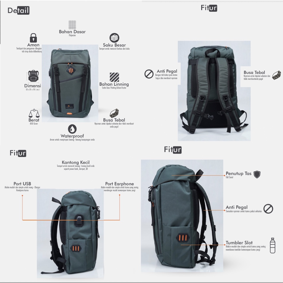 ARXHIVO ARMY |MANNEEDME x URBAN| Tas Ransel Punggung Pria Backpack ORIGINAL