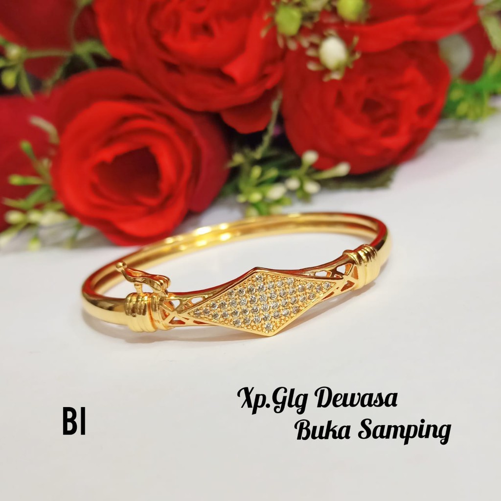 Gelang Dewasa TITANIUM Bangkok variasi motif,perhiasan emas Korea tidak karat COD