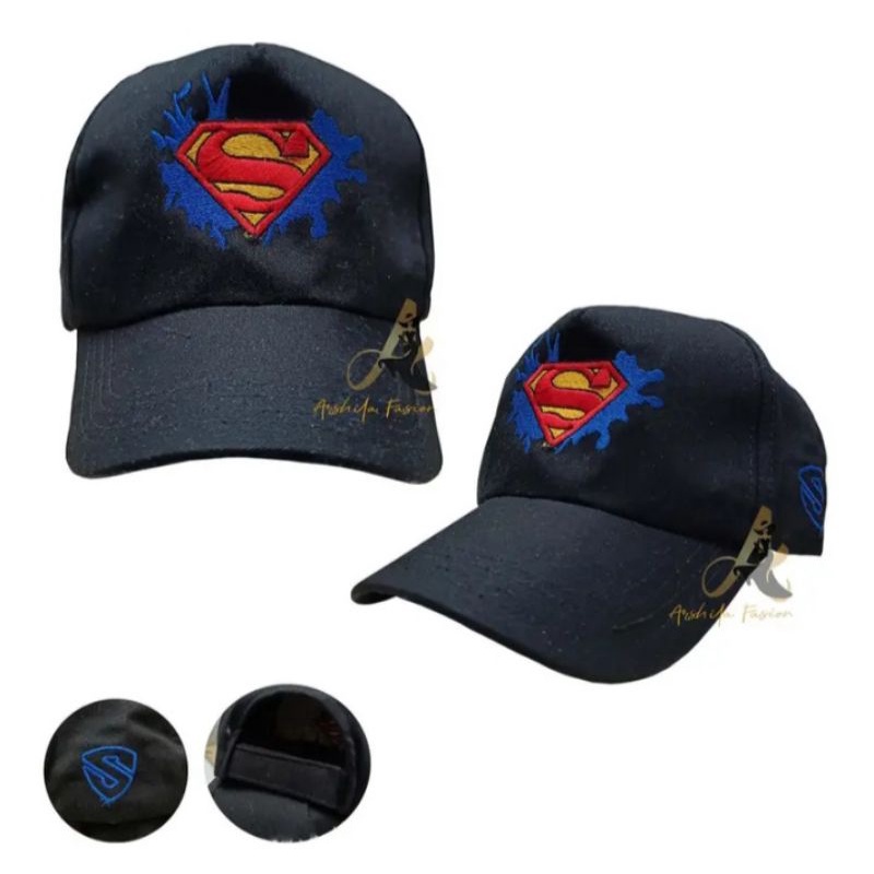 Topi Anak Bordir Karakter Superman 002 / Topi Anak Logo Superman dan Batman