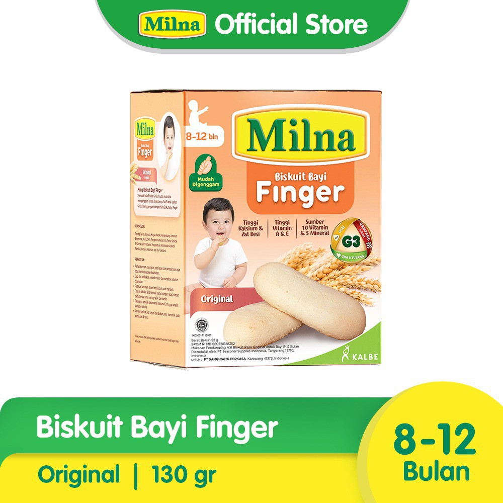 Milna Biskuit Finger Original 52gr Baby Food 8 Bln - Kabakids Store