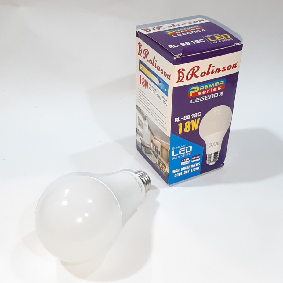 Bohlam LED Rolinson Super Terang 18 Watt Cahaya Putih Hemat Energy RL-8818C