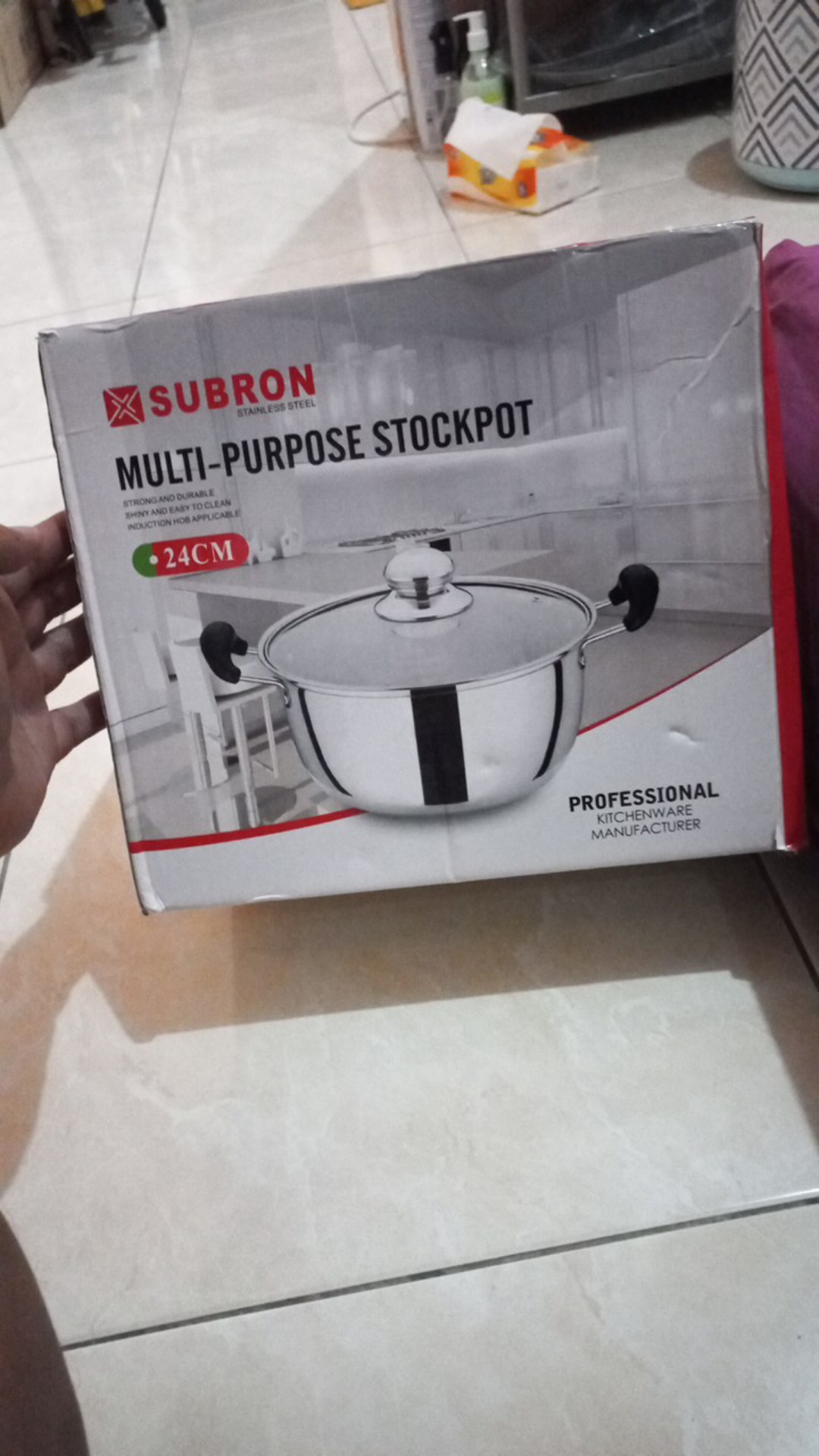 Panci Sup Sop Stainless 20cm 22cm 24cm 26cm Merek Subron Soup Pot Panci Kuah Tutup Kaca