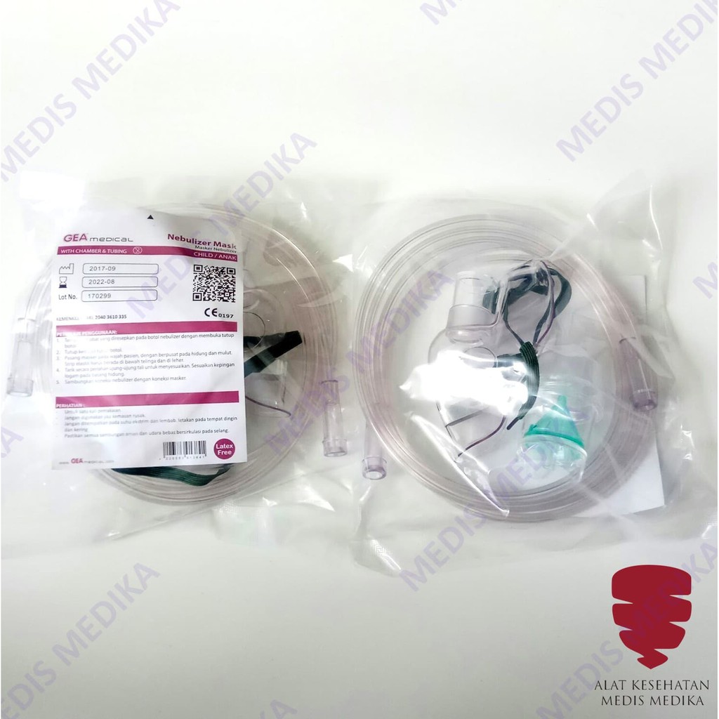 Masker Nebulizer M Anak GEA Nebuliser Mask Nebul Udara Uap Alat Bantu Pernafasan Child Medium