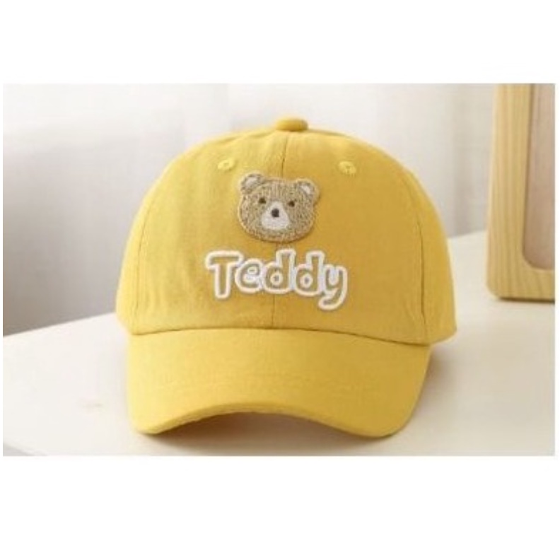 Topi Teddy Baseball Bordir 1-3 Tahun Topi Teddy / Gajah Balon / What / GC Bear / Dot Ear / Bear Astro Premium Quality CBKS VC