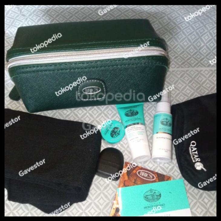 BIG SALE TERMURAH AMENITY KIT BRICS CLUTCH TRAVELLING BY QATAR WARNA HITAM TERLARIS002