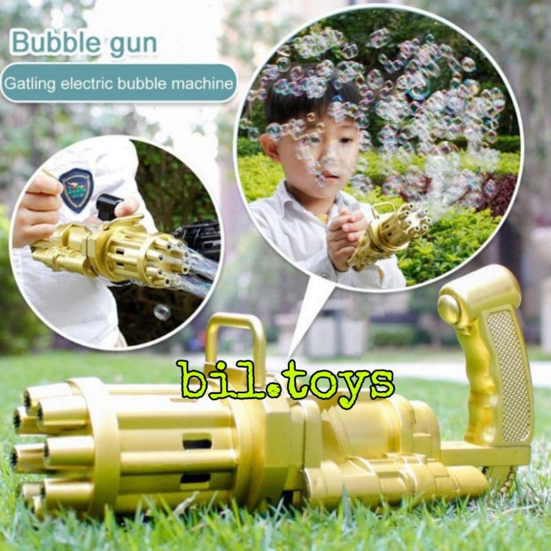 MAINAN BUBBLE GUN GELEMBUNG GUTLING ELECTRIC BUBBLE MACHINE GUN MAINAN ANAK LAKI LAKI