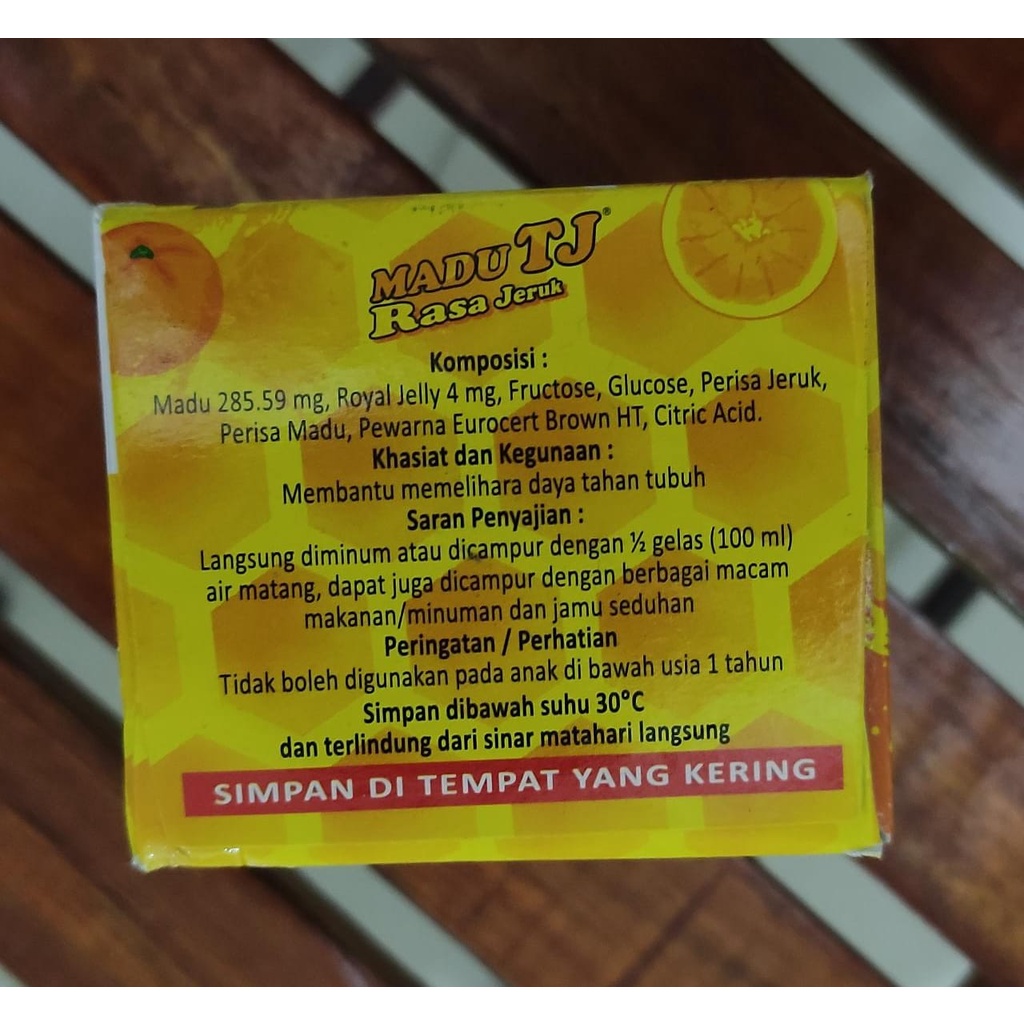 Madu TJ Isi 12 Sachet / Jeruk / Strawbery / Meningkatkan Imun / Stamina Tubuh